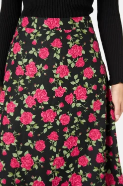 Winter Rose Midi Skirt Hot