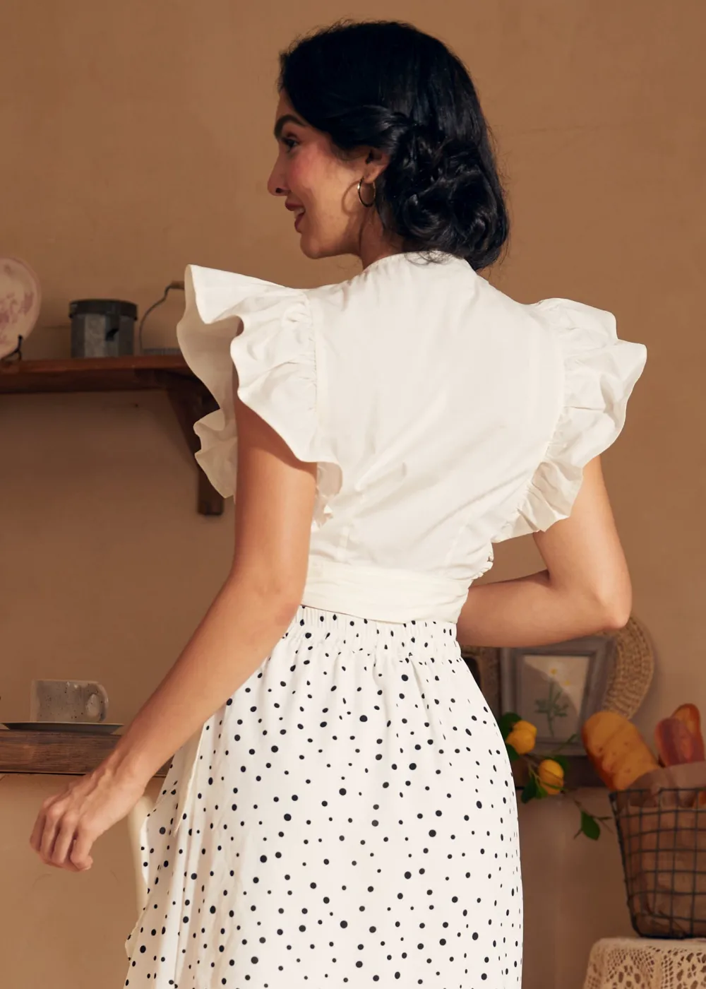 Wrapped in Ruffles Top White Outlet