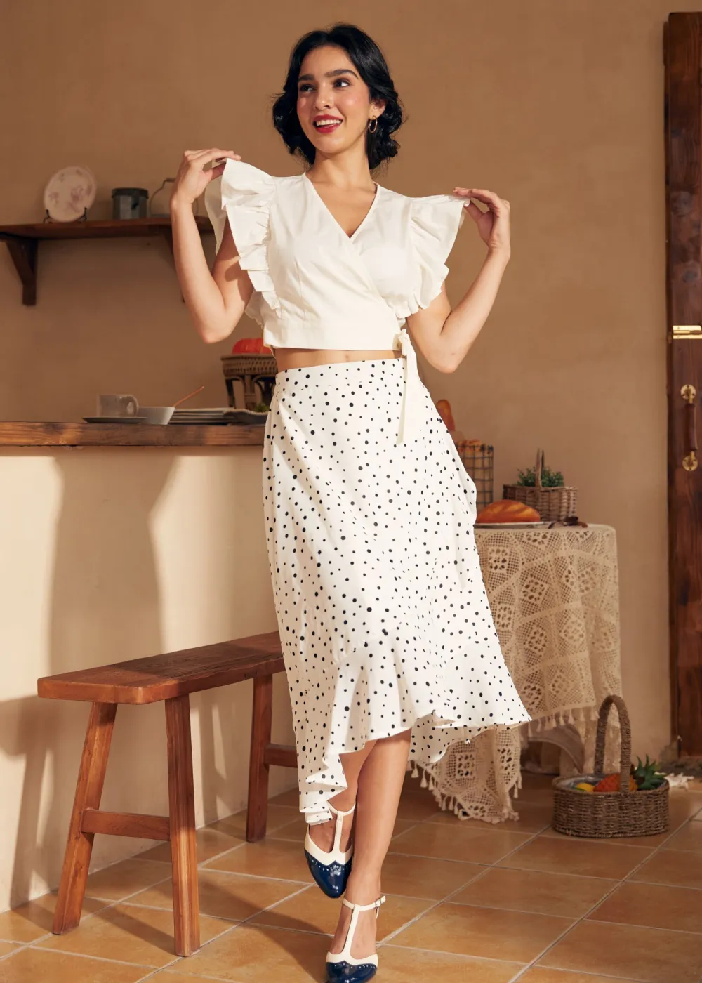 Wrapped in Ruffles Top White Outlet