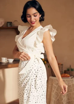 Wrapped in Ruffles Top White Outlet