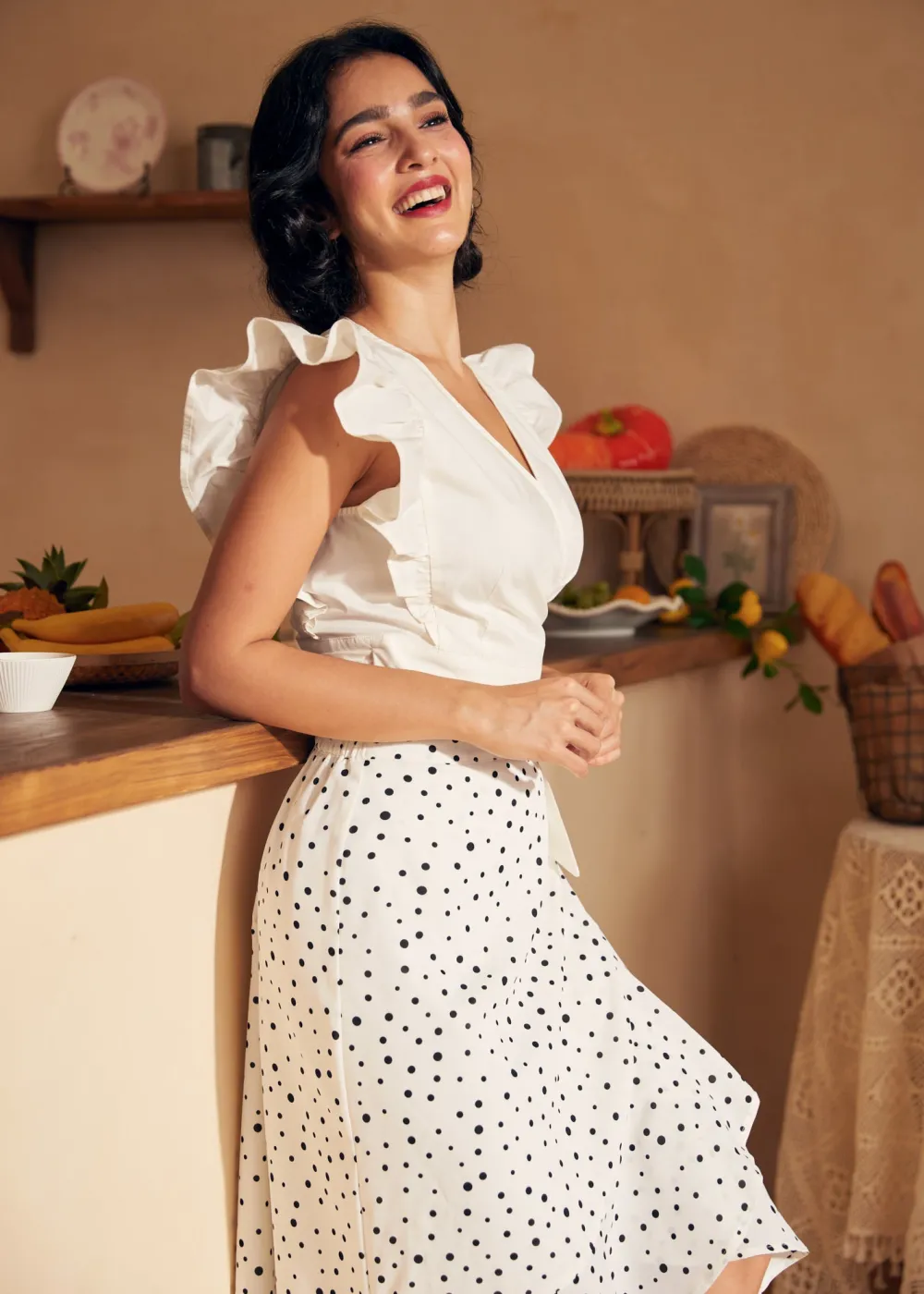 Wrapped in Ruffles Top White Outlet