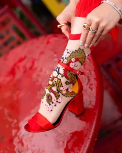 Year of the Dragon Sheer Crew Sock New
