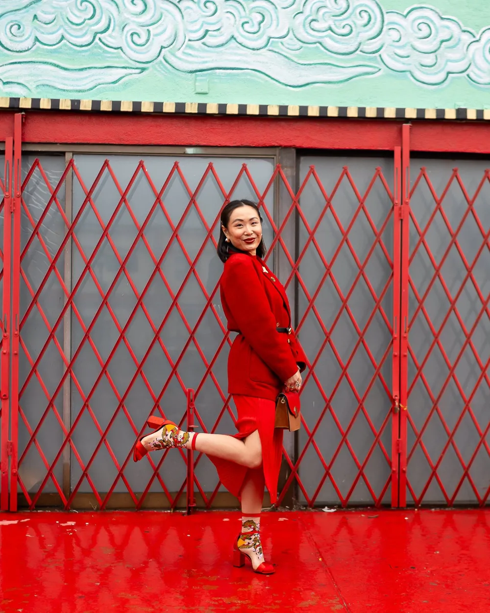 Year of the Dragon Sheer Crew Sock New