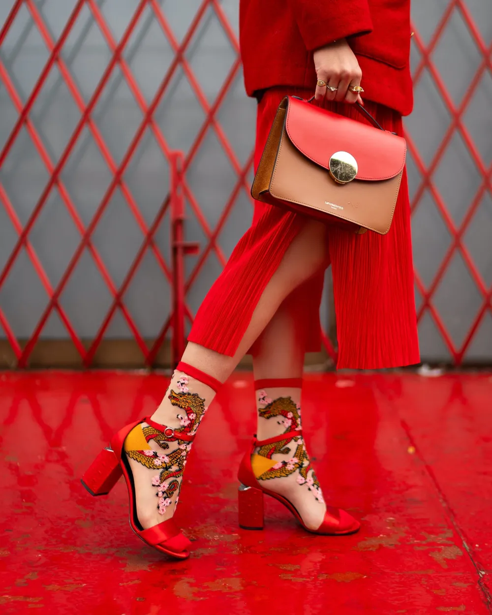 Year of the Dragon Sheer Crew Sock New