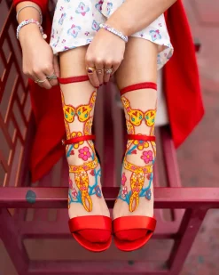 Year of the Snake Sheer Crew Sock New