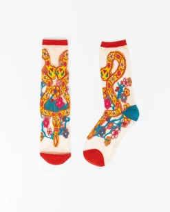 Year of the Snake Sheer Crew Sock New