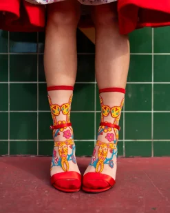 Year of the Snake Sheer Crew Sock New