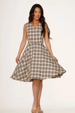 Yellow Plaid Swing Dress Discount