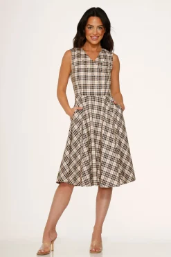 Yellow Plaid Swing Dress Discount