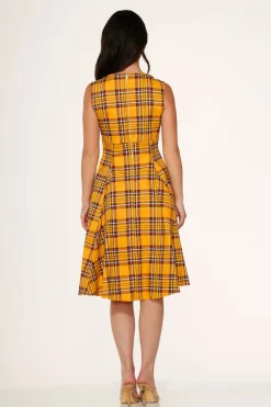 Orchid Bloom Clothing Yellow Plaid Swing Dress Outlet