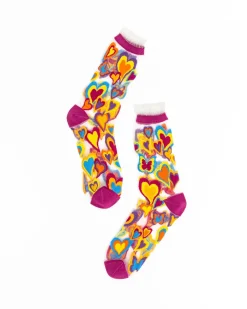 Y2K Hearts Ruffle Sheer Crew Sock Best